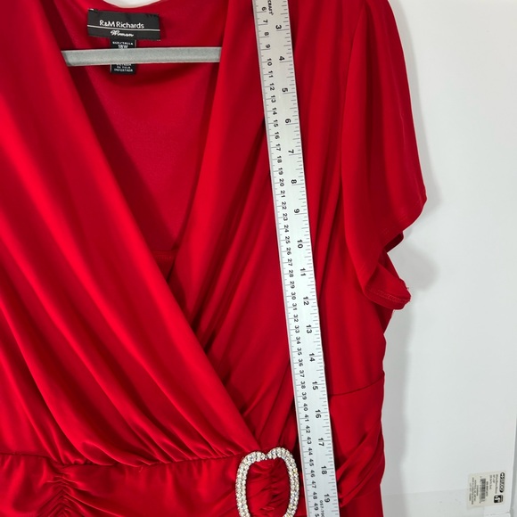 R&M Richards Vibrant Red Asymmetrical Dress - Picture 10 of 10